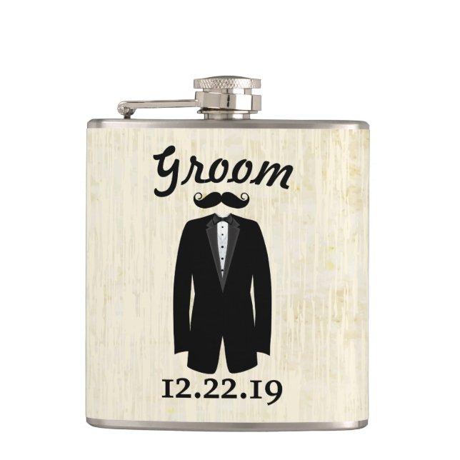 Petaca Canto negro de Groom Flask Tuxedo (Anverso)