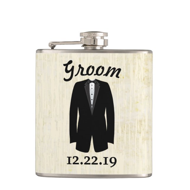 Petaca Canto negro de Groom Flask Tuxedo (Anverso)
