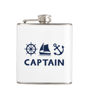 Petaca Capitán del Ancla del velero de la rueda Azul oscu