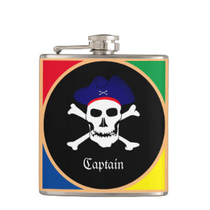 Petaca Capitán y bandera de los piratas - Isla del tesoro