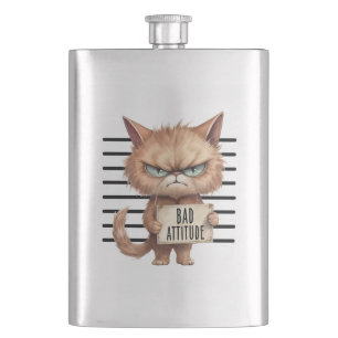Petaca Captura de pantalla de gato de mala actitud - Grac
