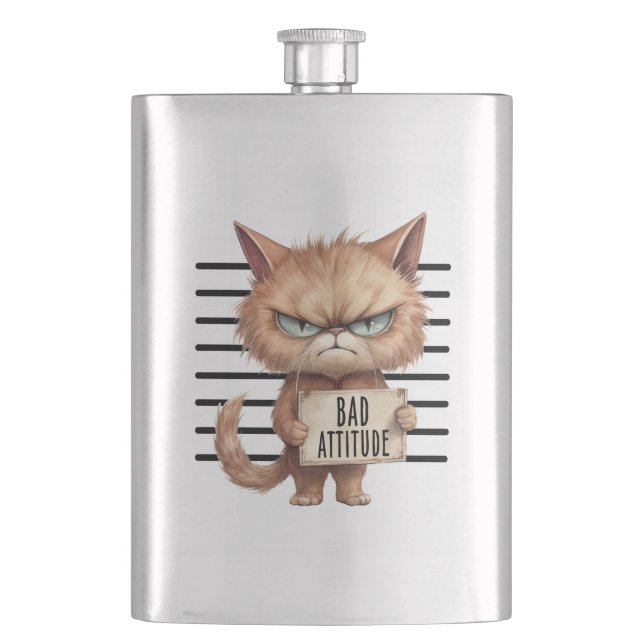 Petaca Captura de pantalla de gato de mala actitud - Grac (Anverso)