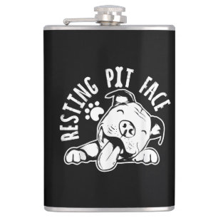 Petaca Cara de Pit en Reposo Meme Divertido de Perro Pit