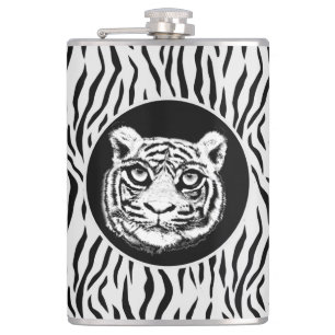 Petaca Cara de tigre salvaje en frasco de patrón de piel 