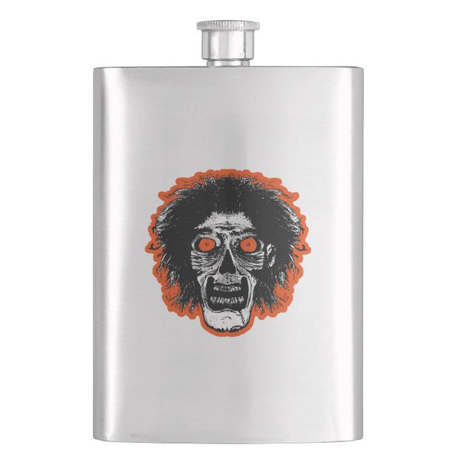 Petaca Cara de Zombie Naranja (Anverso)