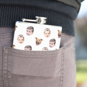 Petaca Cara personalizado, regalo familiar único 3 fotos 