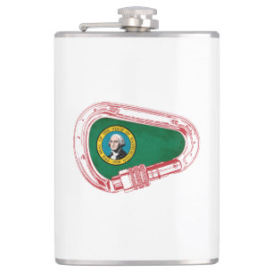 Petaca Carabiner de ascenso con bandera de Washington