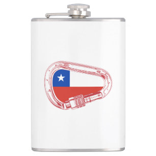 Petaca Carabiner de escalada con bandera de Chile