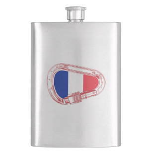 Petaca Carabiner de escalada con bandera de Francia