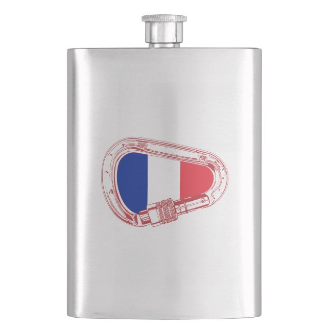 Petaca Carabiner de escalada con bandera de Francia (Anverso)