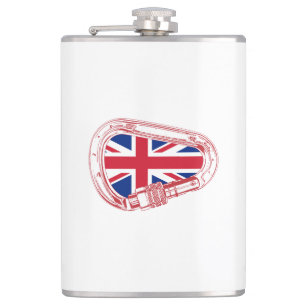 Petaca Carabiner de escalada de bandera británica