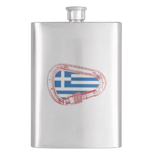 Petaca Carabiner de escalada de bandera de Grecia