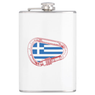 Petaca Carabiner de escalada de bandera de Grecia