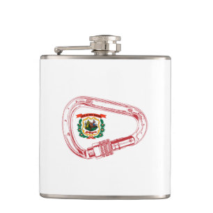 Petaca Carabiner de escalada de bandera de Virginia Occid