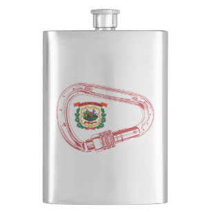 Petaca Carabiner de escalada de bandera de Virginia Occid