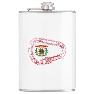 Petaca Carabiner de escalada de bandera de Virginia Occid