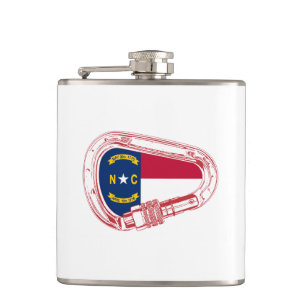 Petaca Carabiner de la bandera de Carolina del Norte esca