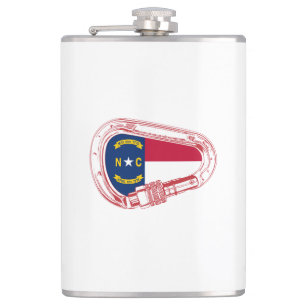 Petaca Carabiner de la bandera de Carolina del Norte esca