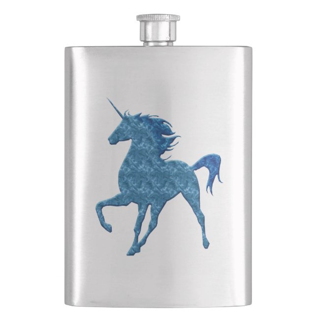 Petaca Carácter azul de unicornio (Anverso)