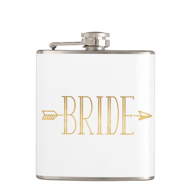 Petaca Carácter Boho Gold Arrow Bride Flask (Anverso)