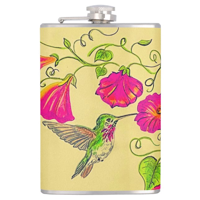 Petaca Carácter colibrí rosado (Anverso)