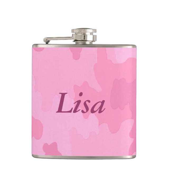 Petaca Carácter de camuflaje rosado personalizado (Anverso)