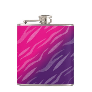 Petaca Carácter de diseño de cebra morado y rosa