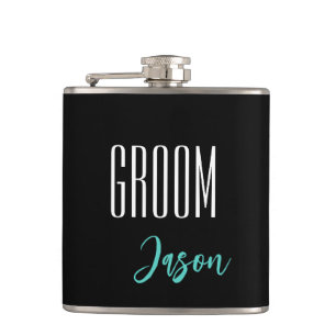 Petaca Carácter Groom de nombre personalizado