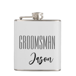 Petaca Carácter Groomsman de nombre personalizado