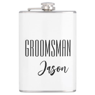 Petaca Carácter Groomsman de nombre personalizado