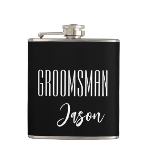 Petaca Carácter Groomsman de nombre personalizado