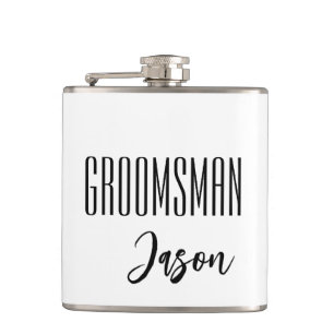 Petaca Carácter Groomsman de nombre personalizado