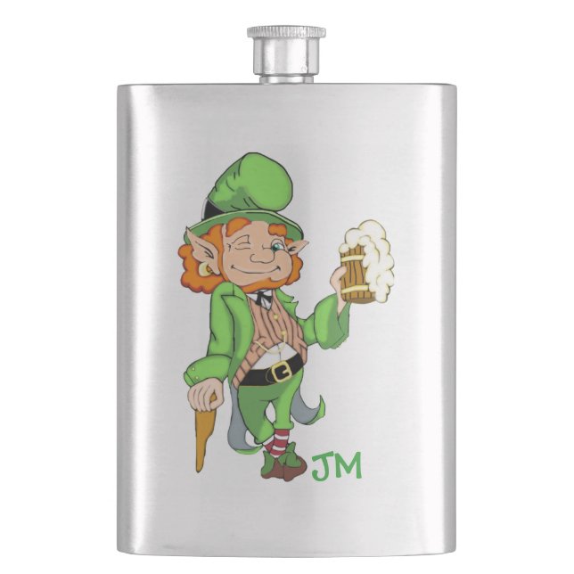Petaca Carácter personalizado de Leprechaun Lucky (Anverso)