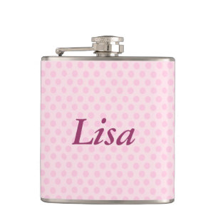 Petaca Carácter personalizado de puntos de polka rosa