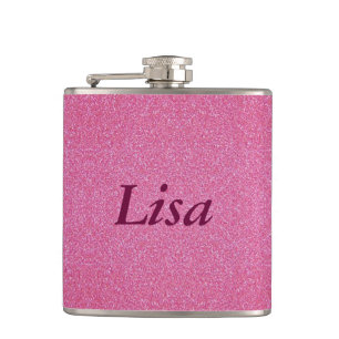 Petaca Carácter Purpurina rosa personalizado
