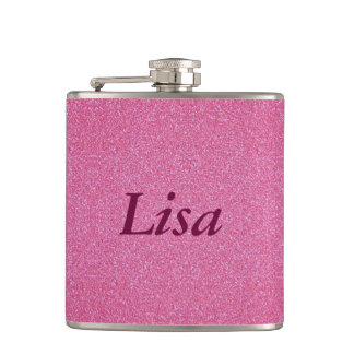 Petaca Carácter Purpurina rosa personalizado