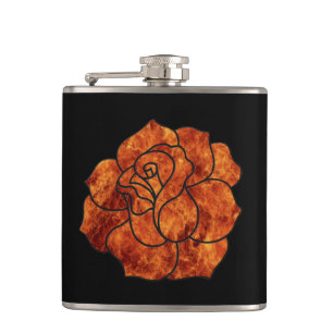 Petaca Carácter Rosa de fuego naranja