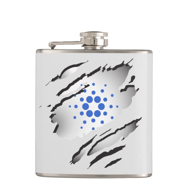 Petaca Cardano Torn Image and Logo Flask (Anverso)