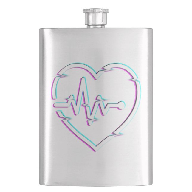 Petaca Cardilla clásica de comprobación de corazón (Anverso)