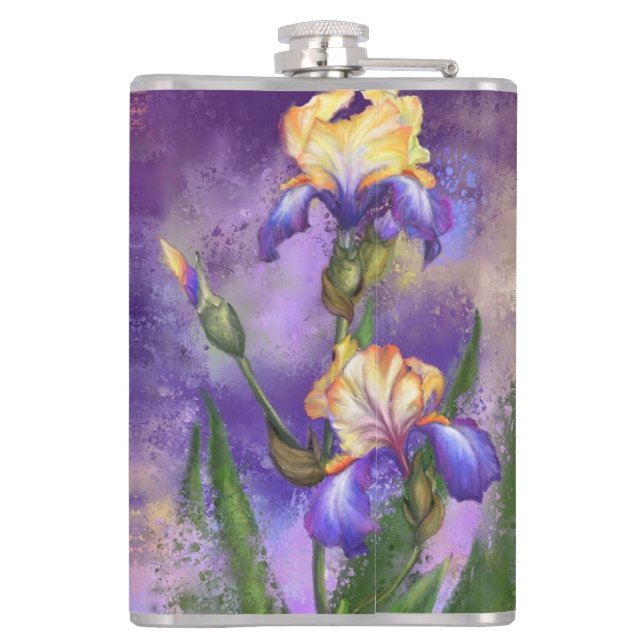Petaca Cargador de flores de Iris (Reverso)