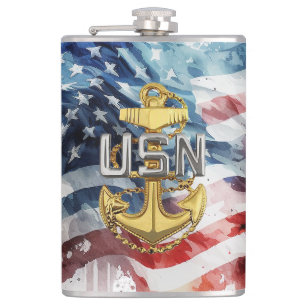 Petaca Cargador Jefe de la Marina de los Estados Unidos,