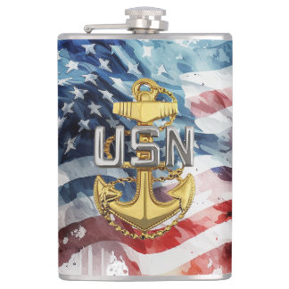 Petaca Cargador Jefe de la Marina de los Estados Unidos,