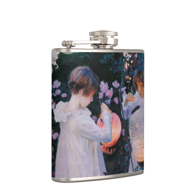 Petaca Carnation Lily Lily Rosa John Singer Sargent Art (Derecha)
