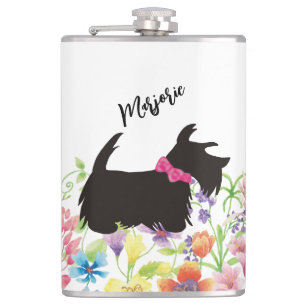 Petaca Carne de perro escocés personalizada, perro sabio