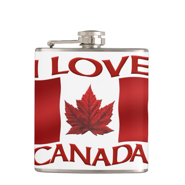 Petaca Carne de recuerdo de Canadá I Love Canada Flask Gi (Anverso)