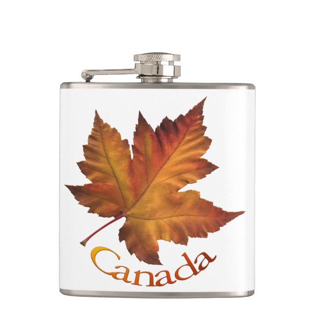 Petaca Carne de recuerdo de Canadá otoño con botella de b (Anverso)