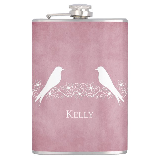 Petaca Carne personalizada de Vino floral de Aves Aves Av (Anverso)