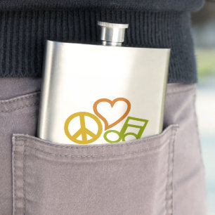 Petaca Carne personalizado de música Peace Love