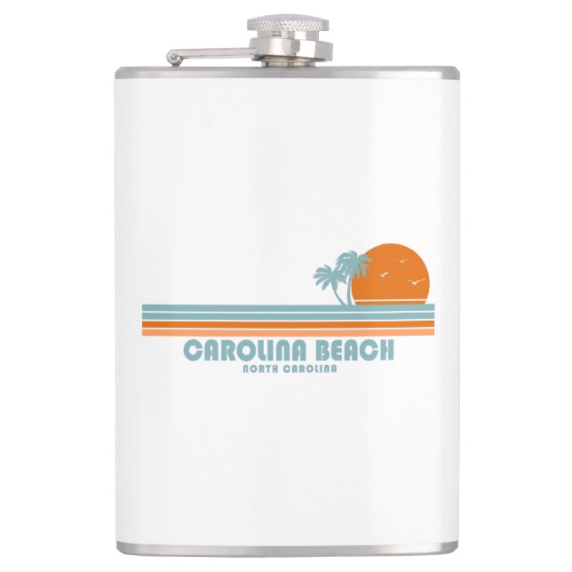 Petaca Carolina Beach North Carolina Sun Palm Trees (Anverso)