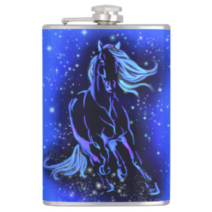 Petaca Carrera De Caballo En La Noche De La Estrella Azul
